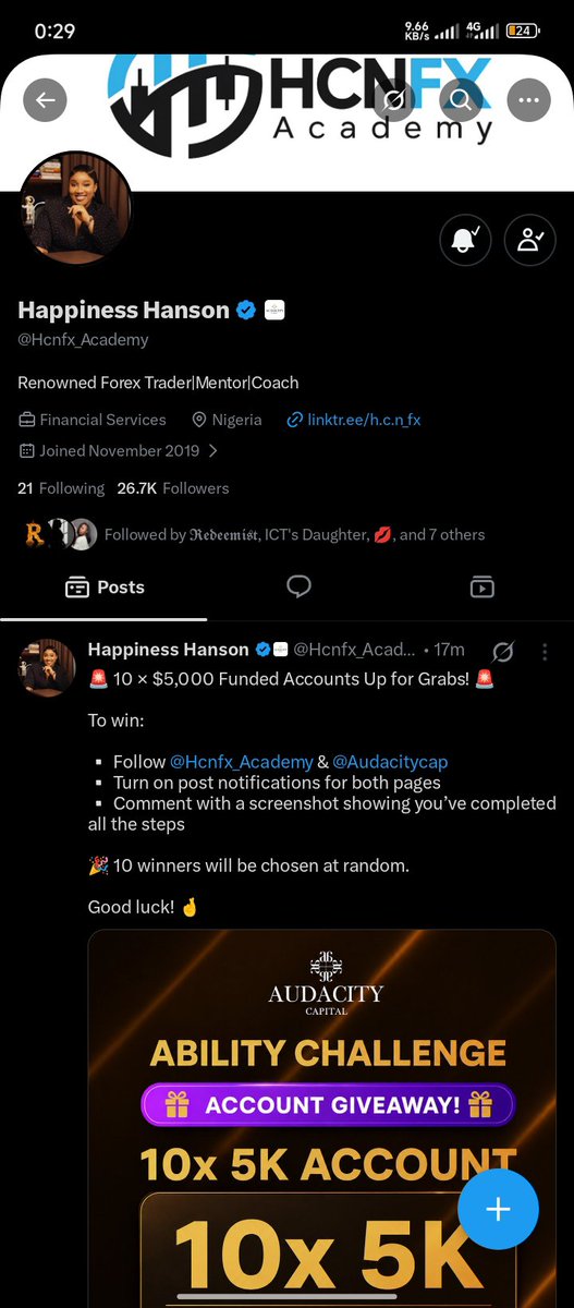 Ibim_ox's tweet photo. @Hcnfx_Academy @Audacitycap I dedicated countless hours to developing my trading skills and maintaining disciplined risk management. My challenge has been limited capital not commitment. This opportunity would allow me to prove my consistency, grow as a trader and make the most of the chance with  gratitude https://t.co/VYX0hy53bo