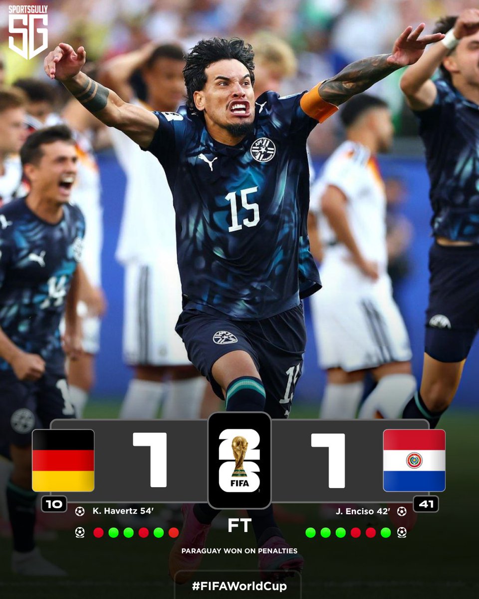 thesportsgully's tweet photo. Paraguay has done the biggest upset of this World Cup, they have knocked Germany from the Round of 32 😱 https://t.co/gDAIqqYqF6