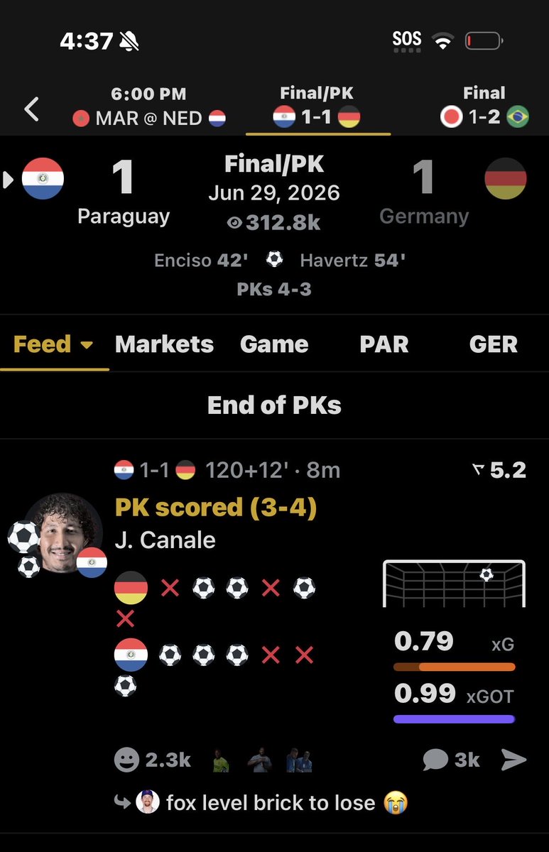 andydoesnumbers's tweet photo. Cash that ✅ I almost bet Paraguay to win too 😭 https://t.co/KCd3l07Upr