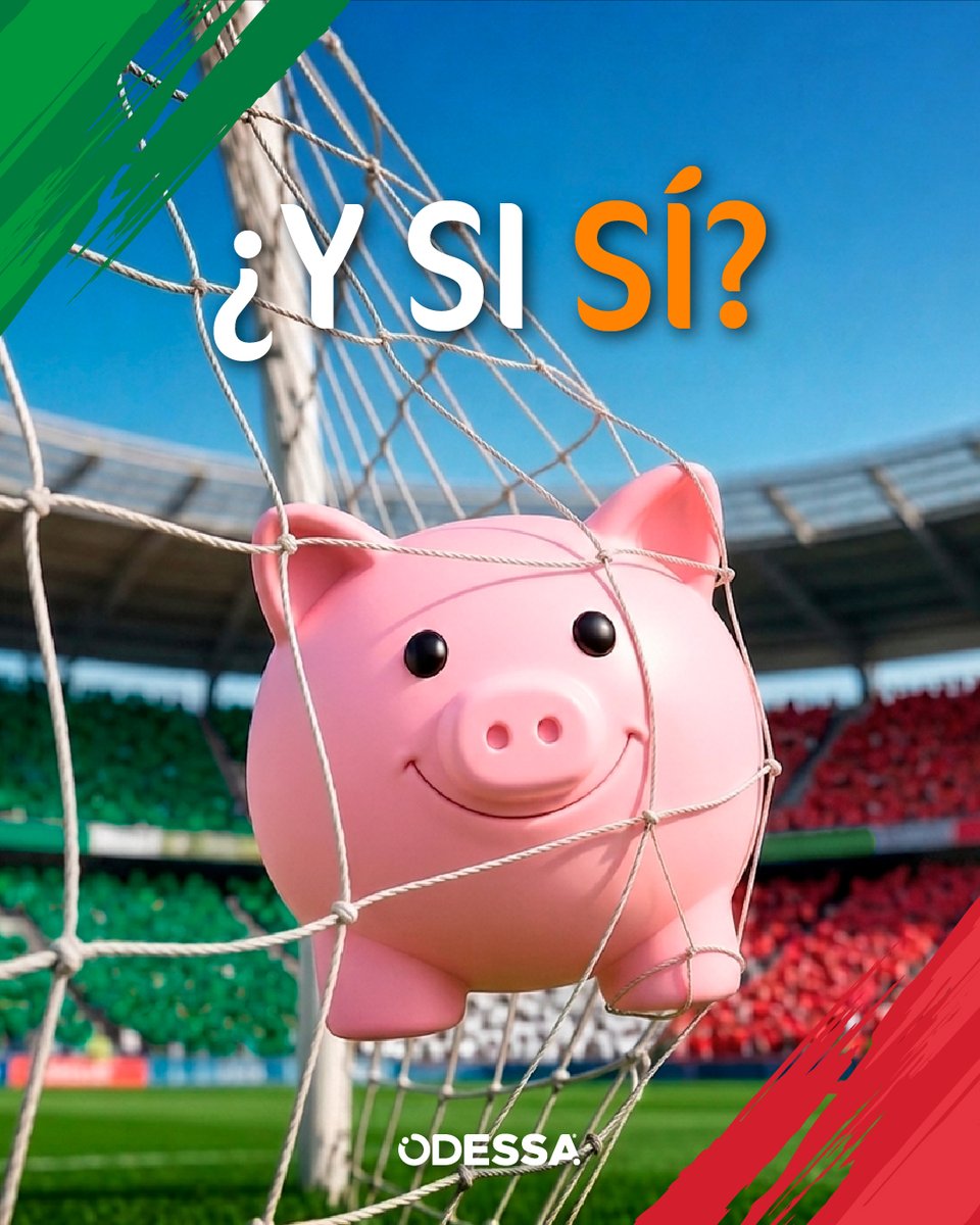 ODESSAmicaja's tweet photo. Hoy millones de mexicanos compartimos la misma ilusión. 💚🤍❤️​
En ODESSA creemos que las grandes metas comienzan justo así: creyendo que son posibles.⚽💰 https://t.co/eR6vTOQ8Mw