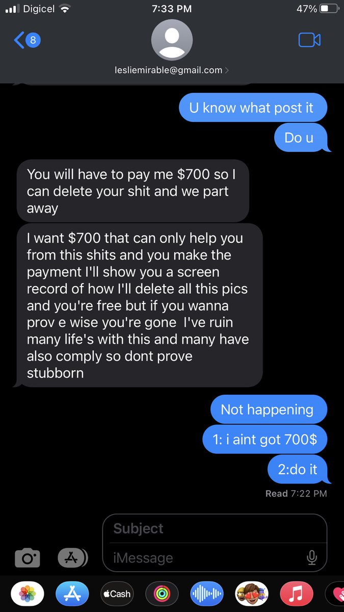 Hawk64Black's tweet photo. Here we have someone who scams and trys to blackmail you out of money https://t.co/4109spfxzP