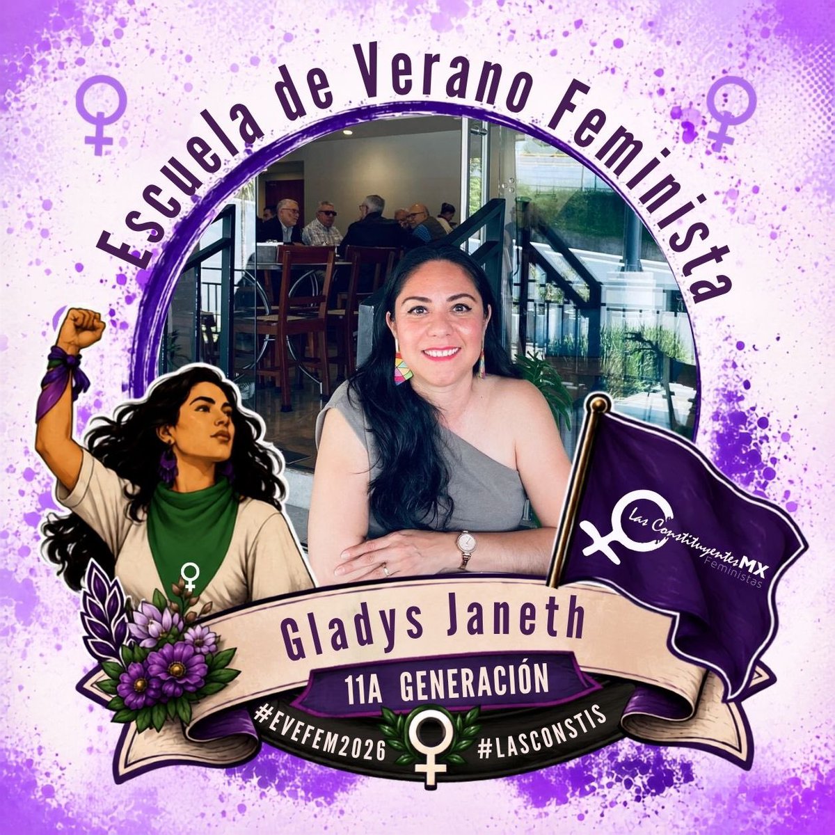 glameza_'s tweet photo. Participa en la XI generación de la Escuela de Verano Feminista de Las Constituyentes MX, las feministas incidimos para mejorar las condiciones de vida de las mujeres. 
🧠🫀💜🧡✨
#evefem2026
#NingunAgresorEnElPoder
#nuncamassinnosotras https://t.co/mnD4dUqM4l