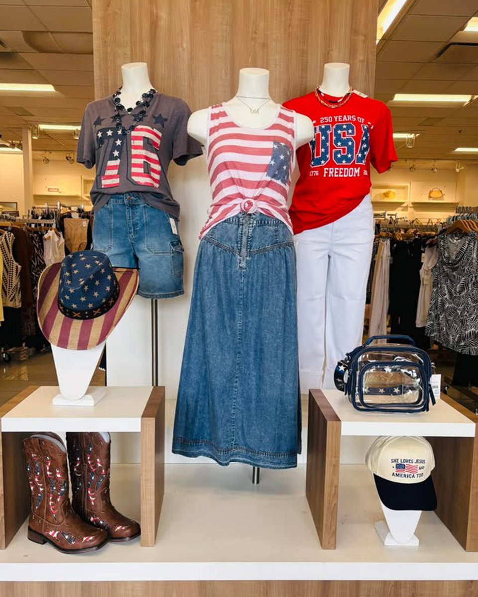 CatoFashions's tweet photo. Stars, stripes, denim, and allll the festive vibes! 🇺🇸✨ https://t.co/4Hmho00Jaj