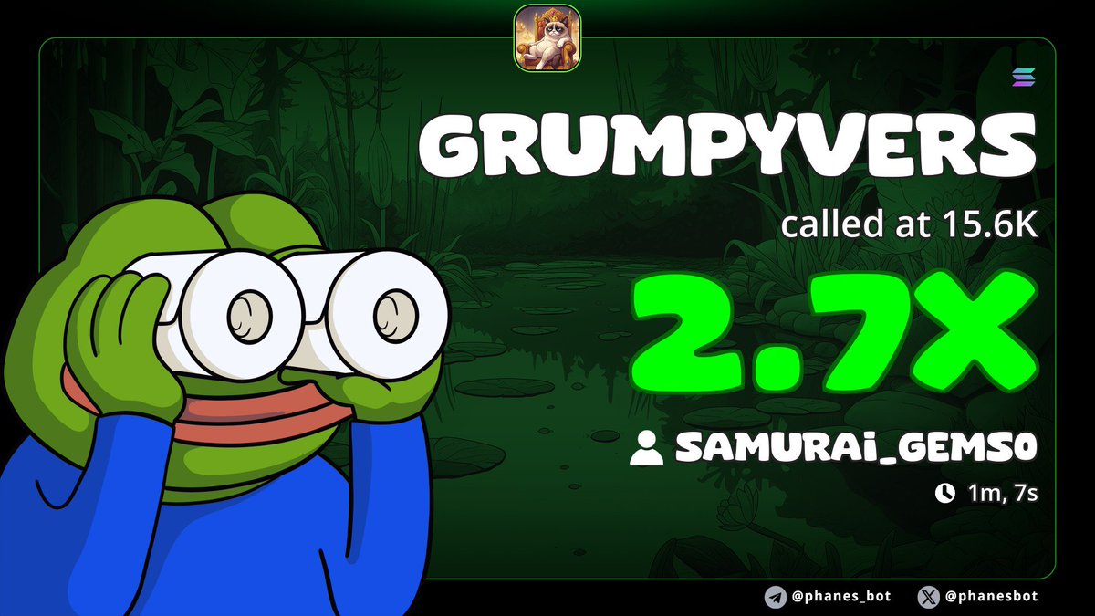 APES_CALLER1's tweet photo. 2.7x profit from my call on $GRUMPYVERS

2Gt5d6pM36Ff5d8a2jTUz9TjPQ33dGnhL5NyLSSMpump

#solana #memecoins #crypto #bitcoins #binance https://t.co/HMhMtluzB6