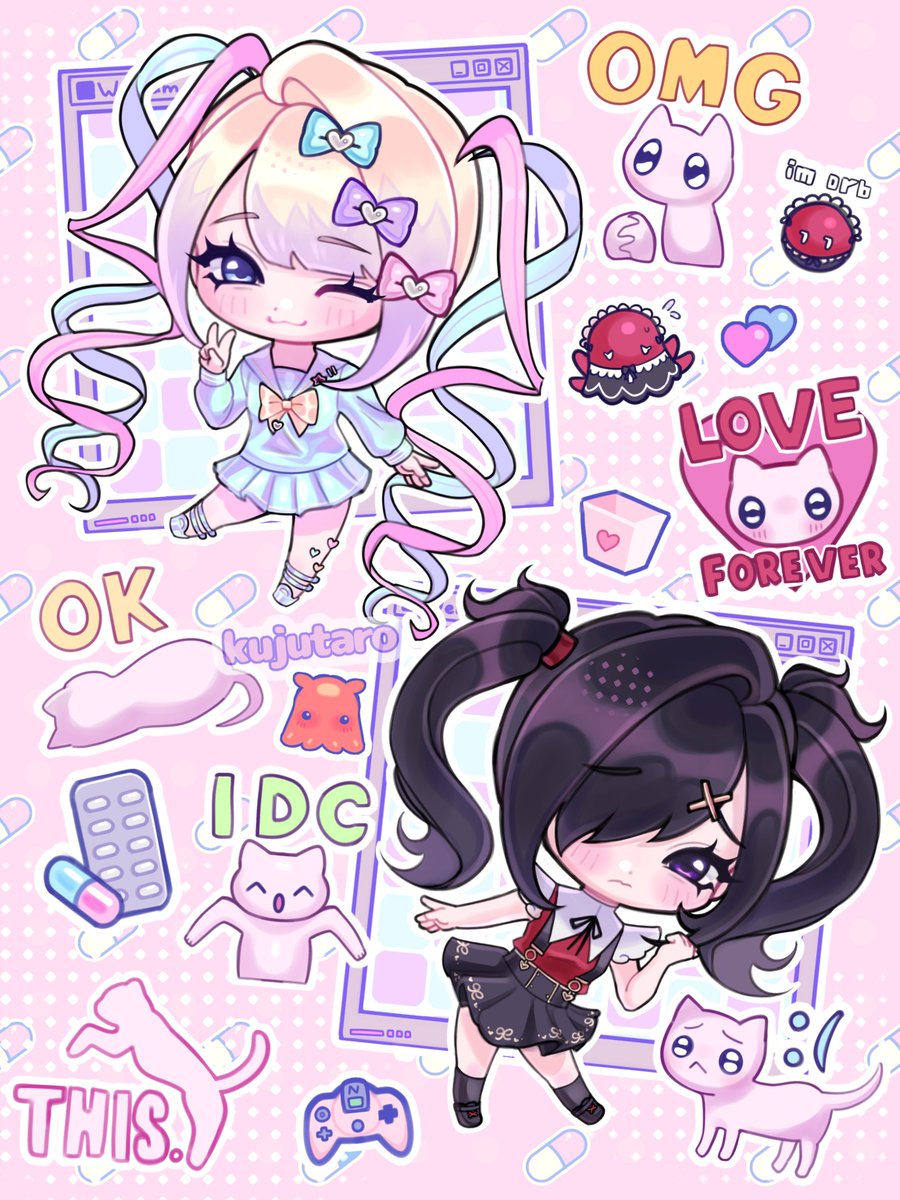 needy girl overdose chibis i did a while ago ! 𑣲⊹ ࣪ ˖ ໒