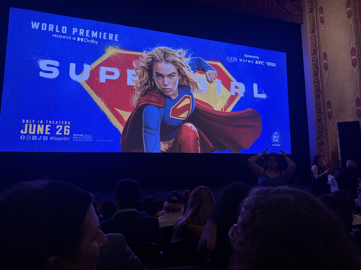 VanJones68's tweet photo. Break out the summer popcorn, folks 🍿!! Superman’s cousin Kara proves that COURAGE is the real superpower in that family— in any situation and under any color sun. ☀️ 

Gotta be honest; I’m a born and bred Marvel guy. But even someone like ME has to admit that DC’s franchise reboot is off to a fantastic start. Last summer’s SUPERMAN debut set the table perfectly. And SUPERGIRL follows up this summer with a fun, intergalactic romp that reveals more of the fascinating universe that DC’s heroes now inhabit.

The hero is played by Milly Alcock, who is in almost every scene. She carries the entire movie with strength, humor, grit and authenticity.

And there’s just enough “girl power” in here to make the point — minus any overt preachiness. The director just lets the main characters’ overall “bad-ass-ness” speak for itself. It works.

An unexpected bonus! Some of the space aliens in the film call back to an early Star Wars sensibility— a real treat for people who remember the towering heights of that franchise. 

The movie lands the point that true heroism is a matter of the spirit, not the superpowers. And that’s a point worth remembering as we battle existential threats and dangers on THIS planet.

Go see this film!

PS — At the world premiere, I got to meet my comic world idol, the legendary @JimLee!!