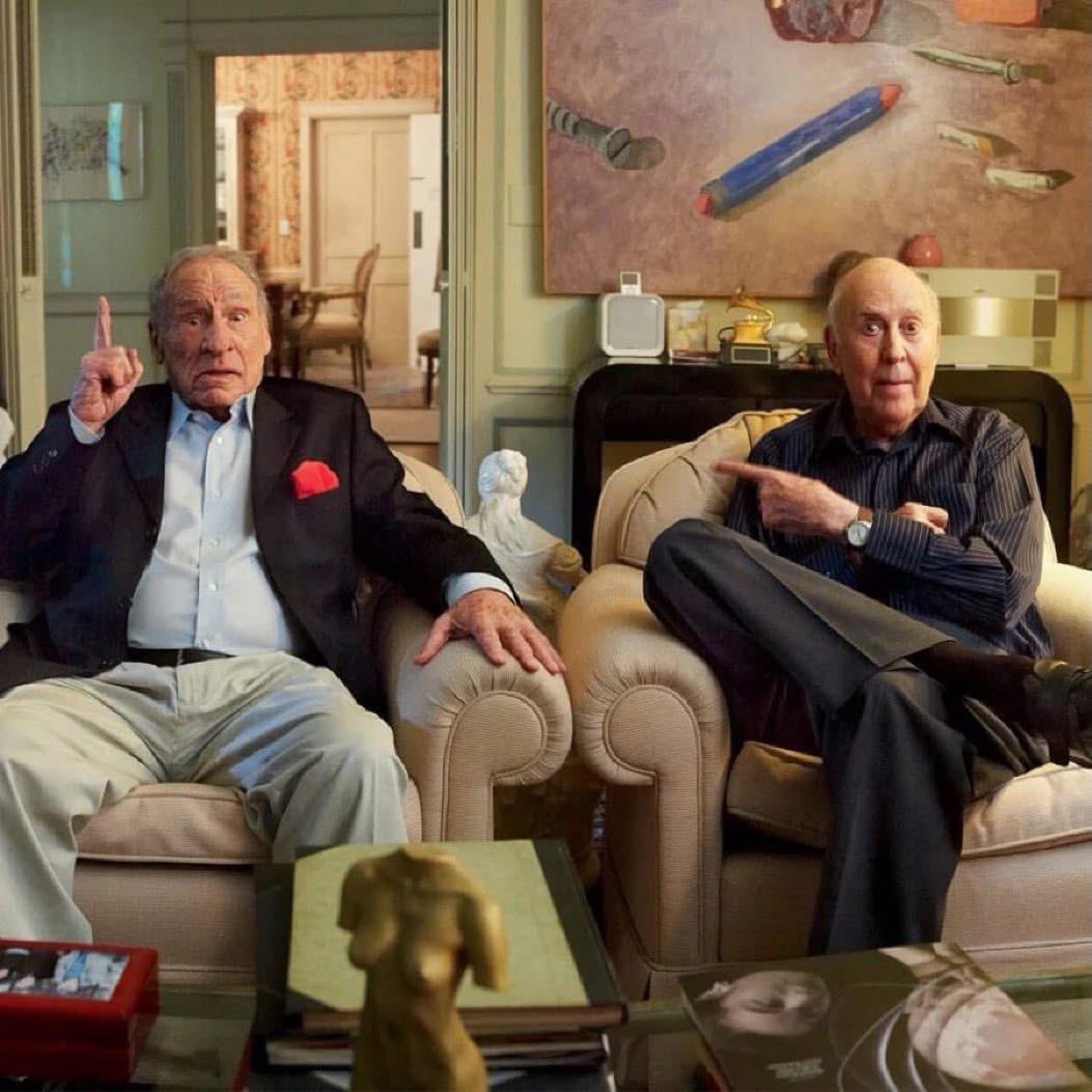 landofthe80s's tweet photo. On this date in 2020, Carl Reiner passed away at the age of 98. 

Here he is pictured with Mel Brooks. https://t.co/IPVZO7nN5k