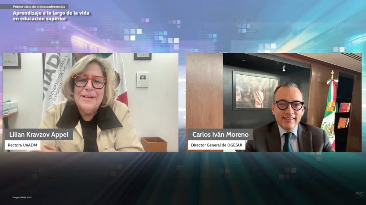 carlosivanmoren's tweet photo. Participé en el arranque del Primer Ciclo de Videoconferencias sobre Aprendizaje a lo largo de la vida en educación superior, organizado por la @UnADM_Mx y por las IES que integran la Comisión al seno del #CONACES 

El reto es lograr que la educación superior sea un derecho que las y los mexicanos puedan ejercer a lo largo de toda su vida. 

Como lo ha dicho el Subsecretario @rvillanueval: necesitamos universidades que nunca se despidan de sus estudiantes.

Gracias, rectora @lkravzov, por la invitación.