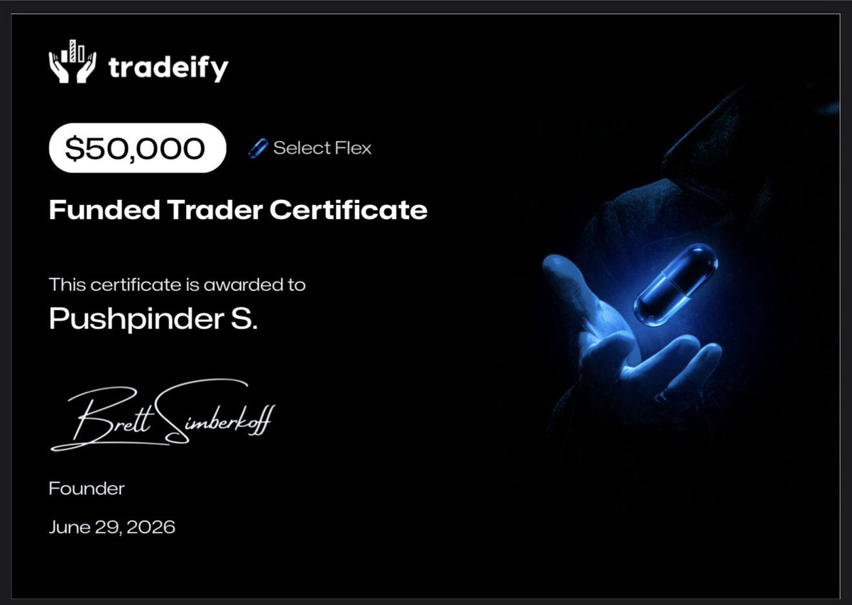 Pindersingh1204's tweet photo. Guess the market finally stopped ignoring my hard work.

5 @Tradeify accounts passed. 😌 https://t.co/BUsD8nTTI0