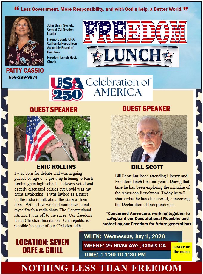 MollyAn96464648's tweet photo. Celebrate America’s 250th birthday with @DevinNunes ! Other events include @MikeMorrellGOP amongst other featured speakers. Join in! @Imagodei01 @DavidTangipa @OreoExpress @cragop @MCGOP_CA @RPSLOC #AmericasBirthday #Meeting #DevinNunes #California @SFVRA_CA #picnic #WoodwardPark https://t.co/74owIRhTSc