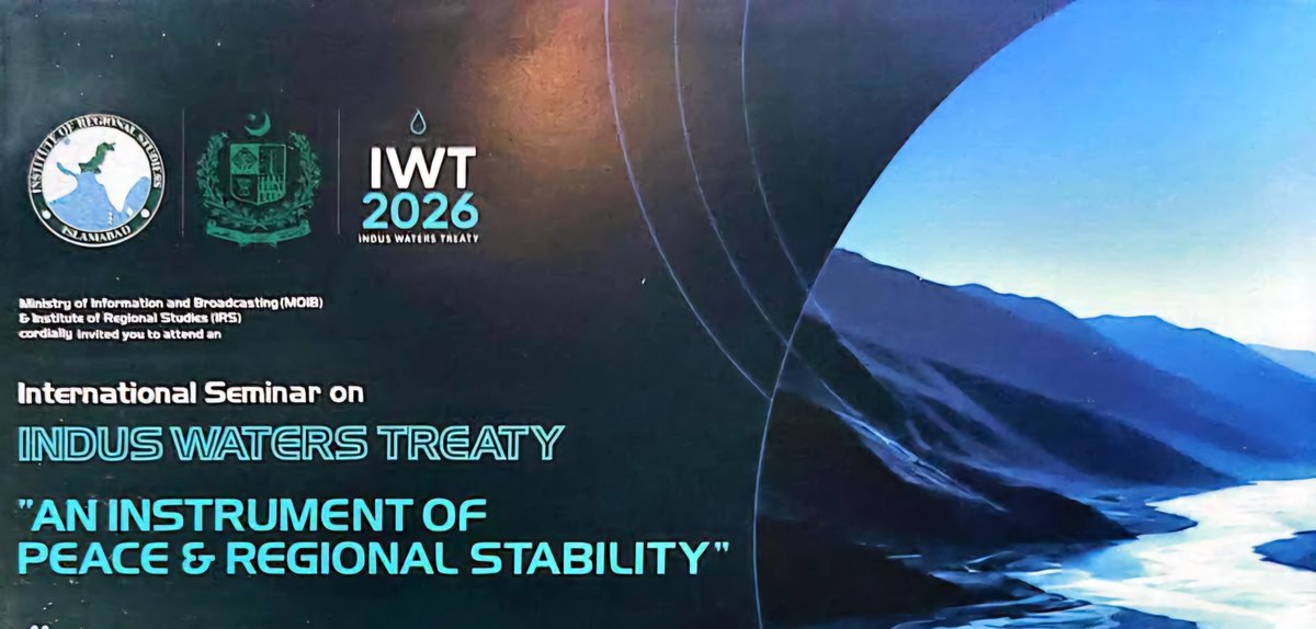 PakinCotedIvoir's tweet photo. The @MoIB_Official and @IRSIslamabad are organizing an international seminar on the Indus Waters Treaty from 1000-1500 hrs PST on Tuesday 30 June 2026.

Event will also be live on YouTube link: 
 https://t.co/QPcQBnBm9a 

@ForeignOfficePk 
@MoIB_Official
@IRSIslamabad https://t.co/YfQE46iOK5