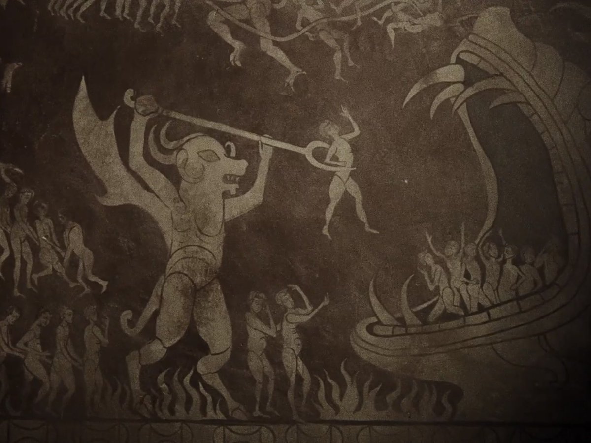 AlexXatzapost's tweet photo. The depiction of Hellmouth in Werwulf and some of the real ones. It emerged in the Anglo-Saxon art but many believe it originated in Germanic paganism as there's very similar imagery associated with Fenrir slain by Víðarr (Norse myth). I see why Sjón is involved in the script. 👀 https://t.co/RenK7VBHxB