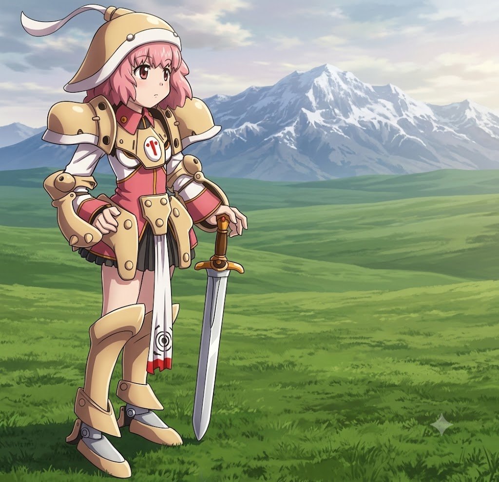dwarf_P's tweet photo. #TRPG #ワースブレイド #操兵　  
大昔に描いた絵に、AIで色を付けたよ。
マルツさんだよ。
ジッセーグ・マゴッツは妹です。
妹の方がバランスがとれてて優れてます。 https://t.co/VpGdF2ruc6