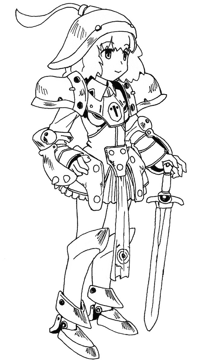 dwarf_P's tweet photo. #TRPG #ワースブレイド #操兵　  
大昔に描いた絵に、AIで色を付けたよ。
マルツさんだよ。
ジッセーグ・マゴッツは妹です。
妹の方がバランスがとれてて優れてます。 https://t.co/VpGdF2ruc6