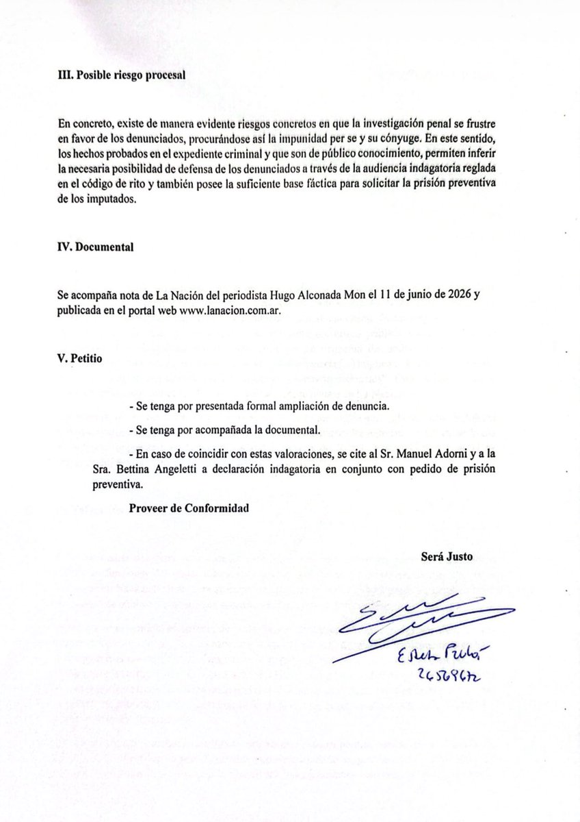 EstebanPaulon's tweet photo. Hace unos días presentamos una ampliación de la denuncia penal. Solicitamos indagatoria y detención de Manuel Adorni.
Los audios muestran que es un peligro para la investigación y la causa el poder residual del Jefe de Gabinete. https://t.co/uJfBsOGLD9