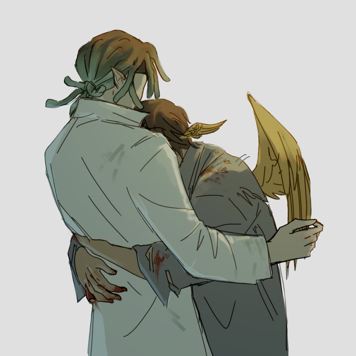 some1thatdrawsx's tweet photo. goodbye hug #naukosick https://t.co/JOlSRcyDtK