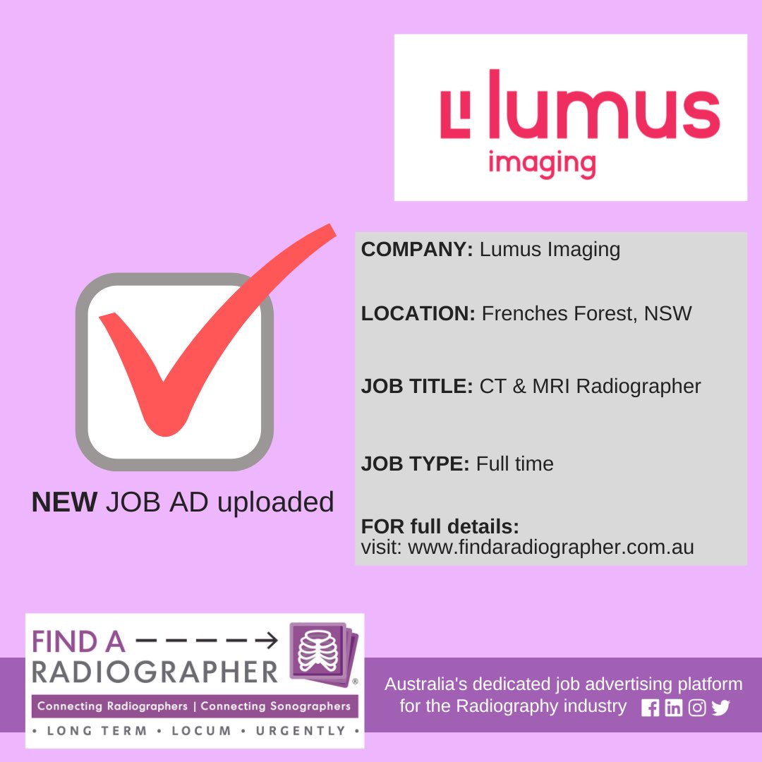 findaradiograph's tweet photo. To view full Ad on the Find a Radiographer website, please click here: https://t.co/93KeWq0iLn #radiographers #radiology #xrays #mri #ctscan #asmirt https://t.co/o7Zg6iAykk