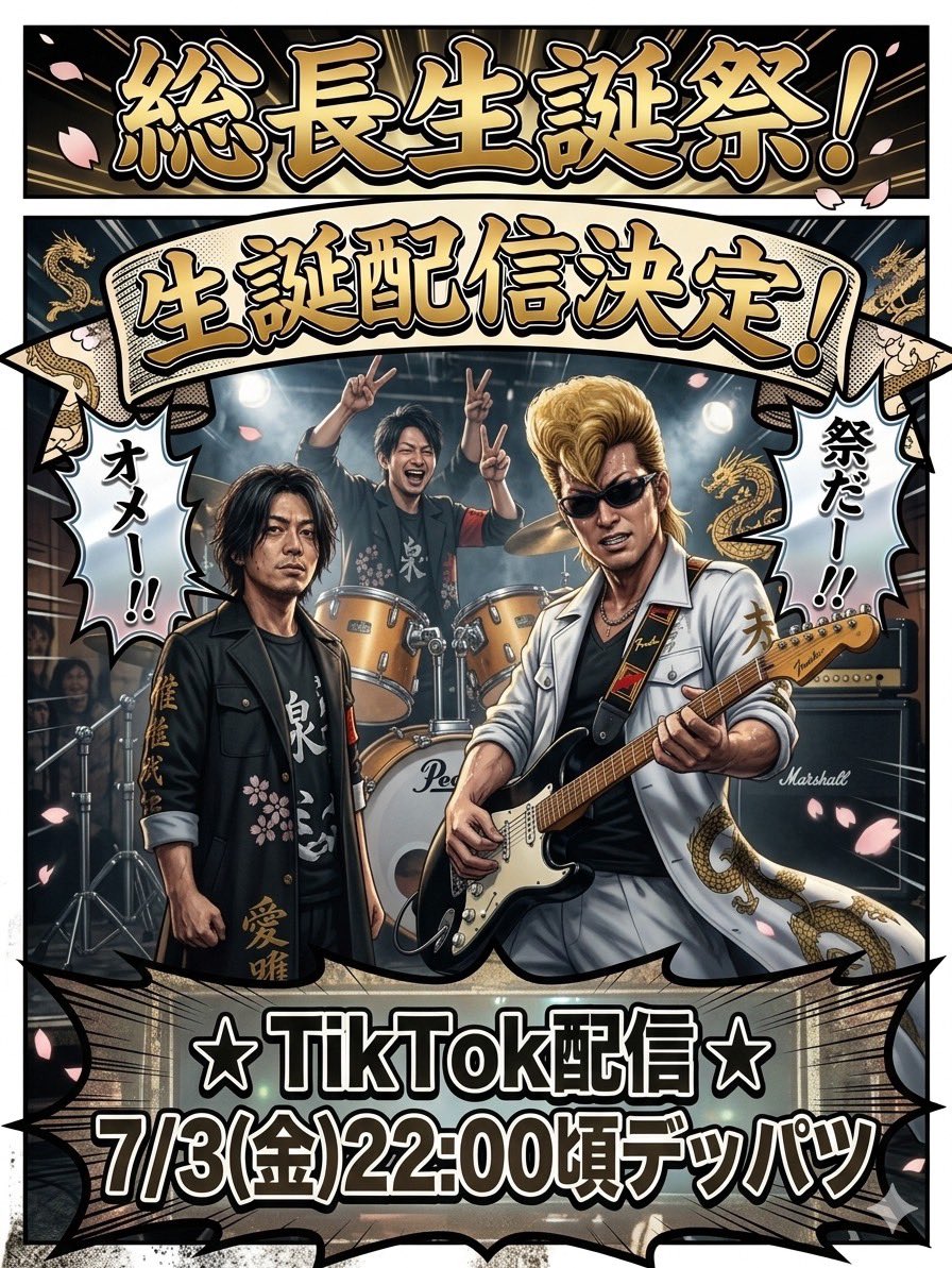 TENJOUSENGA's tweet photo. 【TikTokライブLIVE情報】 https://t.co/51WMwqrhXO