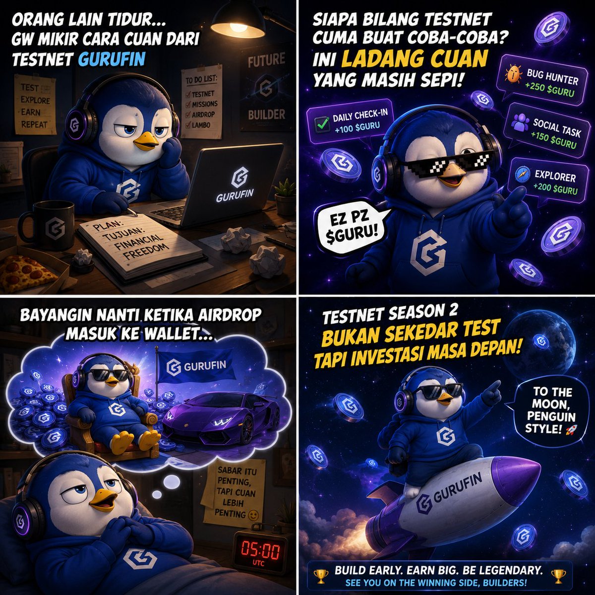 IndoDrama1's tweet photo. POV: You laughed at testnets. I laughed later... with rewards. π§π #Gurufin #TestnetSeason2 #Airdrop
@gurufin https://t.co/0FD3pVkGVv