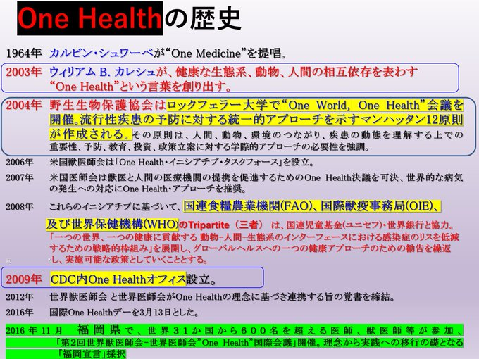 ChikatsuHayashi's tweet photo. @KoiYoshida7 ありがとうございます。 
ワンヘルス・ワンワールドは、ロックフェラー由来であり、各国民にとっての脅威です。
人獣共通のウイルスビジネスの世界的枠組みとなっています。（陰謀論ではなく) https://t.co/puQp2NxgMH