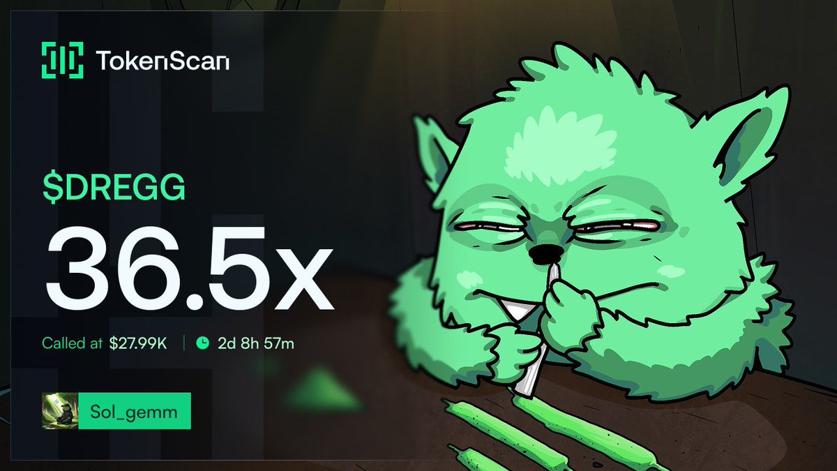 Sol_gemmsSeeker's tweet photo. Huge 36.5x profit on $DREGG

XkeTXo1125vz5H9svJpGiw4JvLbN8VmMu9cmMvspump https://t.co/C1zjuig6XO