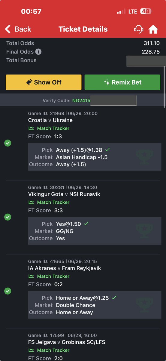 lightbet357's tweet photo. BOOOOOOOOM💥💥💥

300+ odds edit won from @39billion 

LIGHT HAS SHINE UPON US THIS DAY 💡💡💡

DROP THOSE WINNING TICKETS 🔥🔥🔥 https://t.co/3oH61ckDvt
