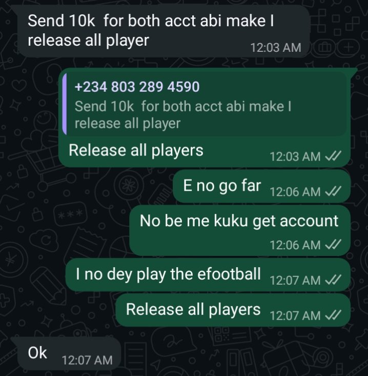 Sam_uel000's tweet photo. @AbdullahAd12614 You're not scamming me but you said this https://t.co/EBpRss2LfL