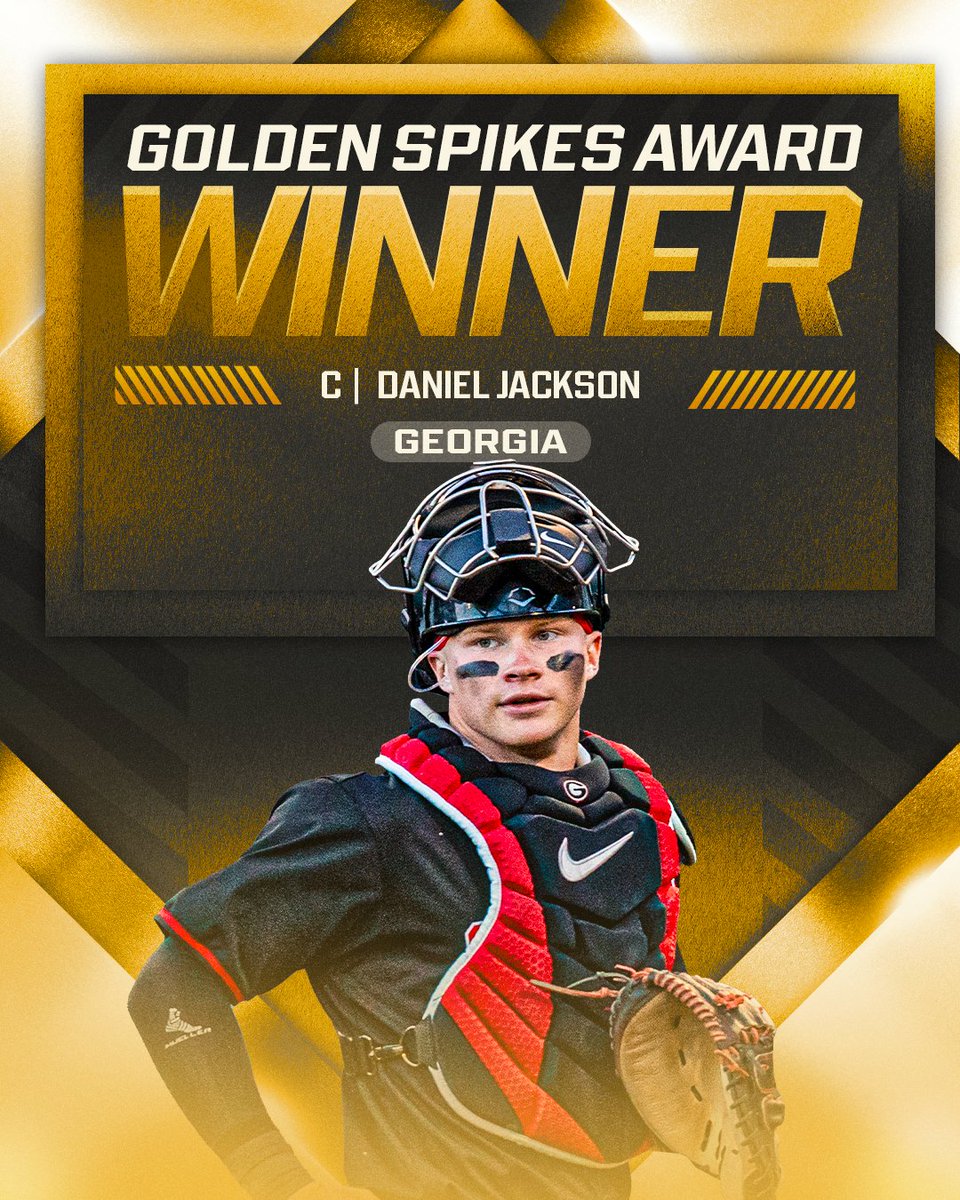 MLB's tweet photo. Daniel Jackson is the best college player in the nation!

Congrats to the Georgia backstop on winning the 2026 Golden Spikes Award 👏 https://t.co/9hIm0qTAXY