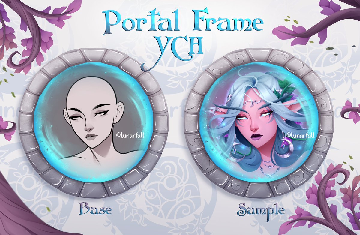 Lunarfall's tweet photo. ✨Portal Frame YCH✨
$30 USD payment via PayPal

Frame your OC in a magical portal! All races are welcome, feminine OCs only.

Commission Form🔗https://t.co/9fcGTEBmWD
TOS 🔗https://t.co/sC2ryV9khb
Trello 🔗https://t.co/65XvpcbzCO

#warcraft #warcraftart https://t.co/YZgKmKQAmq