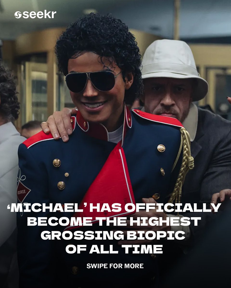 981CHFI's tweet photo. 👑🎬 The King of Pop just moonwalked past the competition and straight into the history books!

The 'Michael' biopic has officially become the highest-grossing biopic of all time, pulling in a massive $977M worldwide and overtaking 'Oppenheimer's' previous record.

From breaking records as the biggest music biopic ever (sorry, 'Bohemian Rhapsody') to  Jaafar Jackson, Michael’s real-life nephew playing him, the film takes fans on a journey from Jackson 5 beginnings to full-blown King of Pop superstardom.

The numbers have been overwhelming, with a $217M global opening week that set the tone, and audiences kept showing up, even outperforming the viral “Barbenheimer” buzz that helped fuel Oppenheimer’s run 📈🍿 

MJ is also dominating the streaming world with “Billie Jean” back on top and his catalogue surging worldwide.

#MichaelJackson #MJ #MusicNews

📸: Lionsgate & Jaafar Jackson//IG