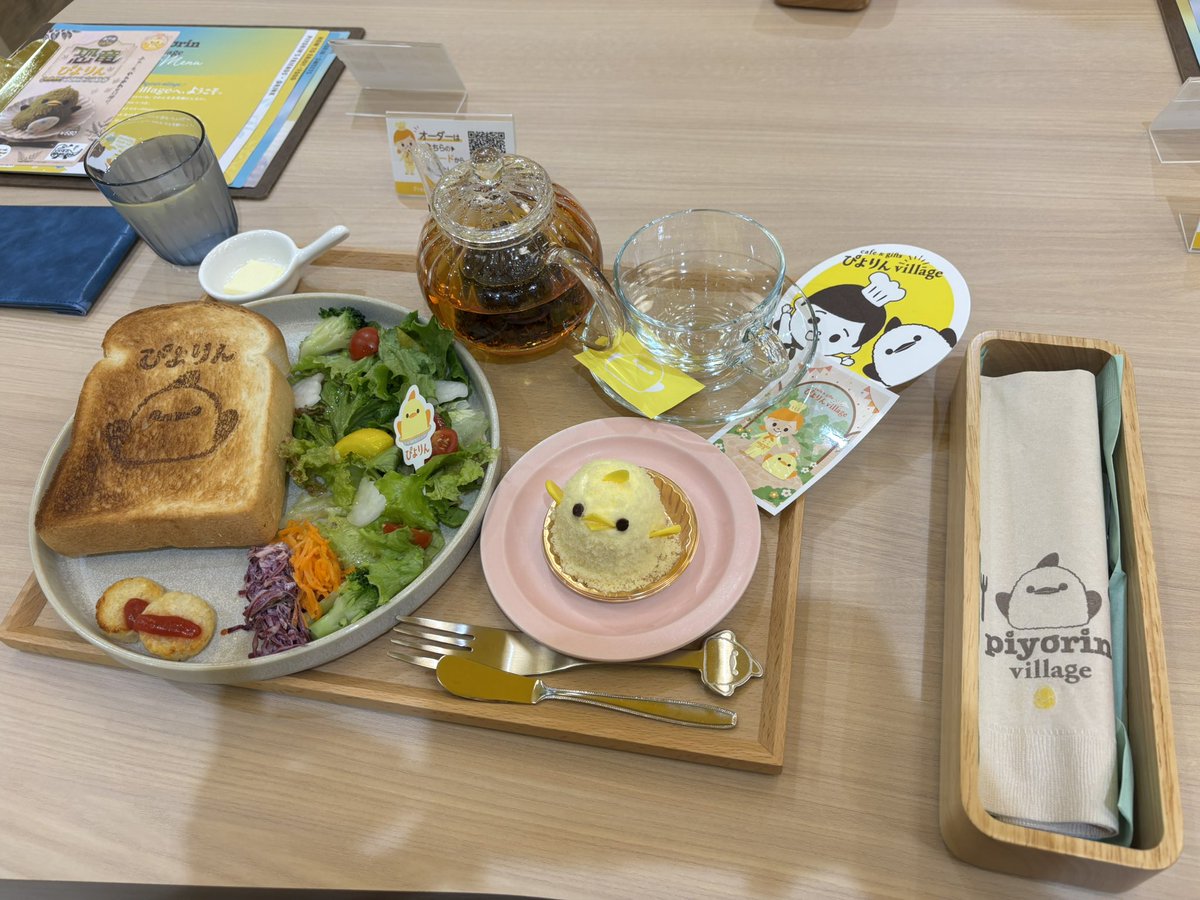 予定外の2日連続ぴよりん笑 モーニング☀️ ぴよりんトーストセット