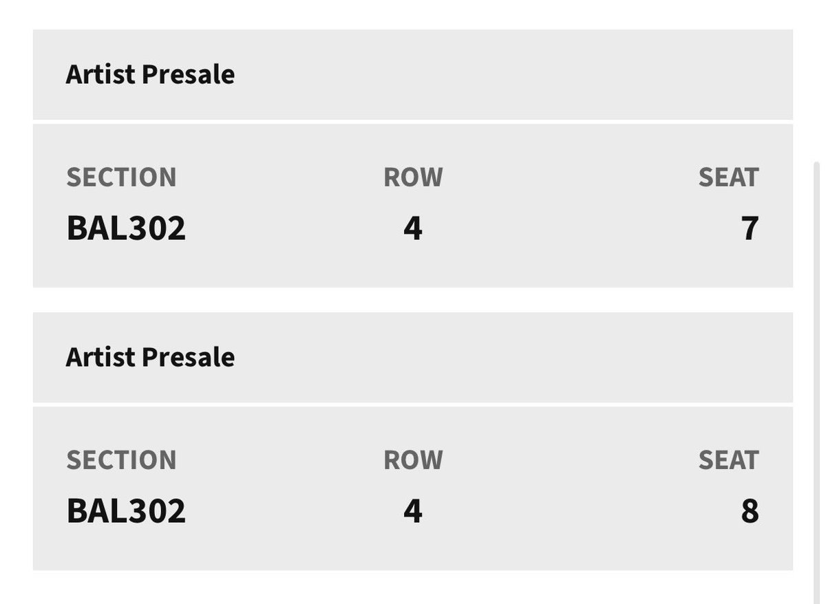 easysivans's tweet photo. @HitsAndCharts @TeamAriana @tdgarden Looking to trade these Thursday seats for either the Saturday or Sunday show !!!!!!! https://t.co/6rbwEUDWwj