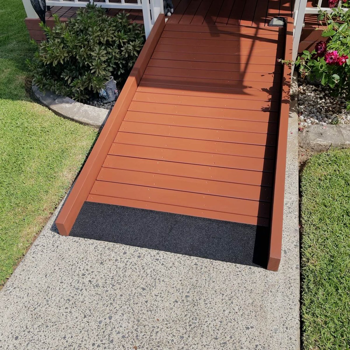 ECAccessibility's tweet photo. This custom-built access ramp was recently installed for one of our clients, providing safe and easy access to their veranda. The new ramp makes entering and exiting the home easier, helping to minimise the risk of slips, trips, and falls while supporting greater independence. https://t.co/ldZINsvMot