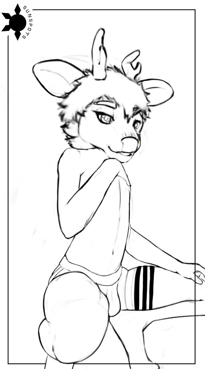 HeliosGoldenSun's tweet photo. @TWXNKDEER Line/rough version https://t.co/cl26IF6u9A