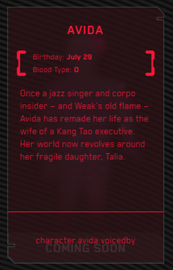 kalaelizabeth's tweet photo. On the Cyberpunk Edgerunners website there is a 5th member. Someone on reddit found the info - Avida? (vague spoilers in the bio) https://t.co/HuIs5ldcaT