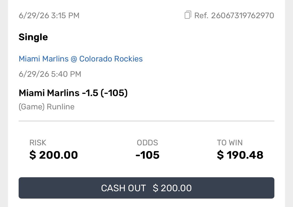 Ohsospicks's tweet photo. #LOCKOFTHEDAY ๐๐
MARLINS MONEYLINE (Straight bet)
also sprinkling the -1.5 runline #MLB
#MARLINS #FIGHTINFISH #LOCK https://t.co/ZqJYM7KzXS