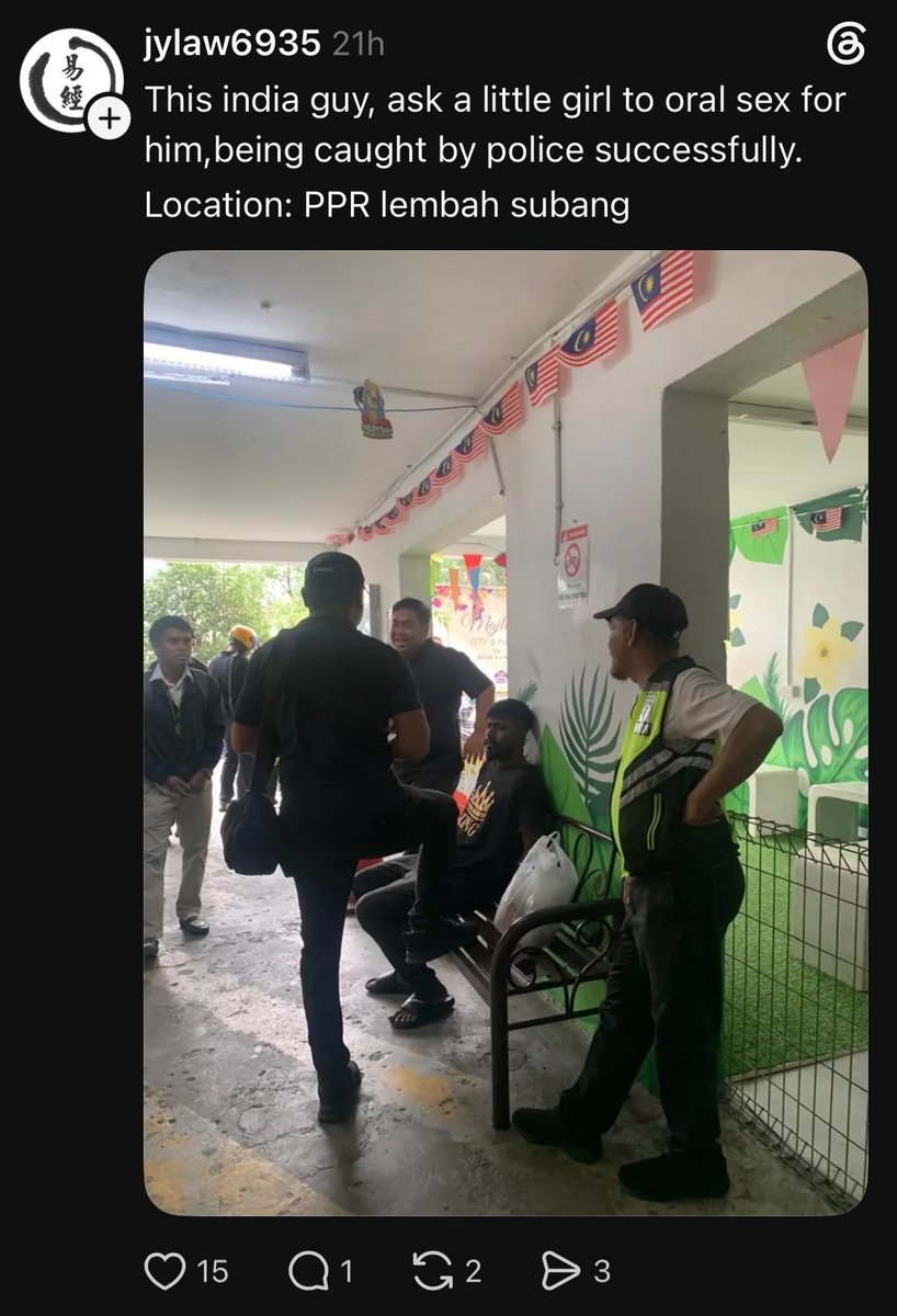 BendiTheBagak's tweet photo. KURANG AJAR. LELAKI INDIA MINTAK “ORAL SEX” DRPD BUDAK KECIL PEREMPUAN 😡🖕

Diharapkan parents lebih berhati2 apabila berhadapan dgn puak otak kuning ni.

Tak faham la kenapa INDIA kalau predator sikit je likes, semua orang buat2 tak tau. 15 likes je in 21 hours.

#PariahWatch https://t.co/7k1mw9435E