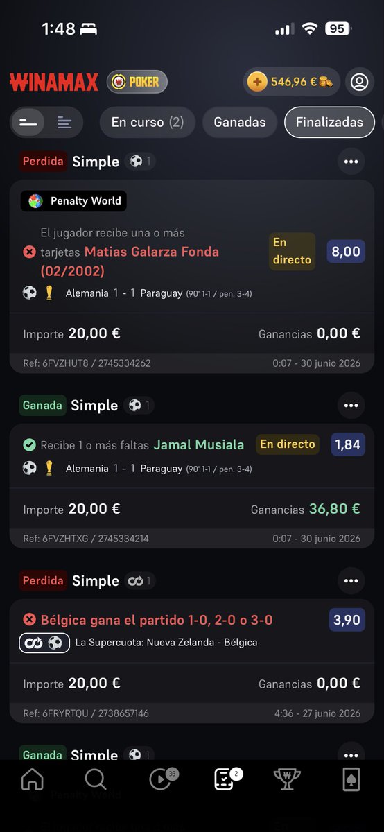 Betsimplefound's tweet photo. @WinamaxSport Por qué no cuentan esta tarjeta si decís que incluye la prórroga, hay algo que deba saber. @WinamaxDeportes 
Alguien ayuda? https://t.co/LPydTbclEE