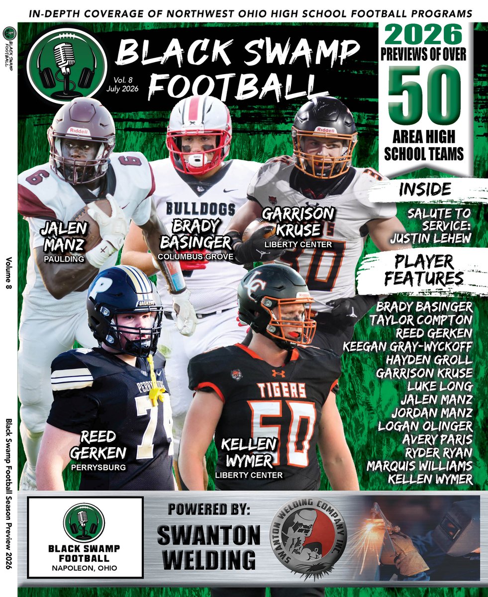 blackswampfb's tweet photo. We're in the process of wrapping up our 8th edition preseason magazine presented by Swanton Welding! We will send it to the printer next week. It will be available at several distributors around the area for $20 plus tax in late July, or you can purchase it from our website. https://t.co/L6HV2UjJTD