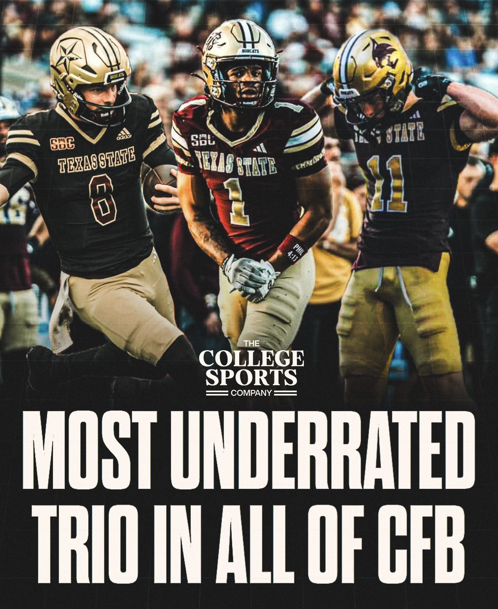 CollegeSportsCo's tweet photo. Texas State has a SCARY Passing Attack this upcoming season with Chris Dawn Jr, Beau Sparks, and Brad Jackson 😤👀

The Bobcats are looking to make some noise in the PAC-12 this year 🙌 https://t.co/yPfYpEHA7E