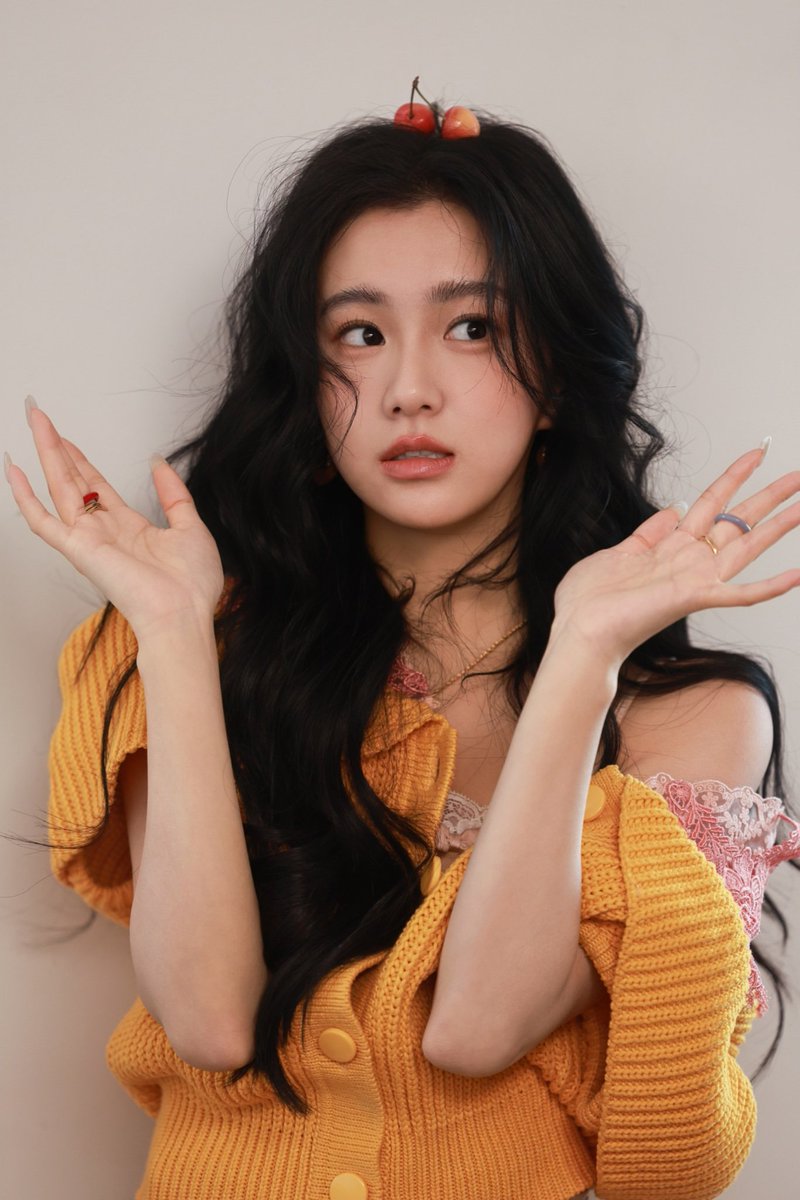 shanqgen's tweet photo. trying to act serious but the cherries on my head have a mind of their own. https://t.co/FQAGNuUDBE