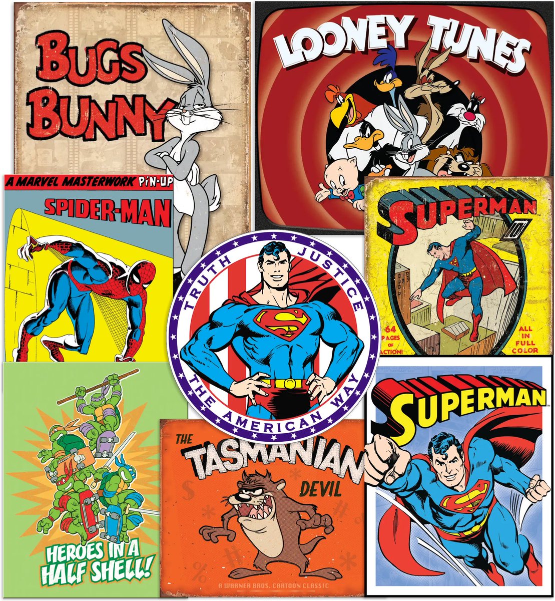 CaptainNemoSLO's tweet photo. 🦸🐰 Your favorite characters aren't just in comics anymore... they're on the wall!

Looking to add some personality to your game room, comic room, office, workshop, or collection? Check out our growing selection of licensed tin signs featuring some of the biggest names in pop culture!

We've got favorites like:
🦸 Superman
🕷️ Spider-Man
🐢 Teenage Mutant Ninja Turtles
🐰 Bugs Bunny
🦆 Looney Tunes
🌪️ Tasmanian Devil
...and that's just the beginning. We also carry signs featuring comics, superheroes, cartoons, anime, sci-fi, gaming, horror, movies, TV, and more, with new designs arriving regularly.
Whether you're decorating your own space or looking for a fun gift, there's a good chance we've got a sign with your favorite fandom on it.
Captain Nemo Comics & Games – 565 Higuera St. in downtown San Luis Obispo – Free parking behind the store.