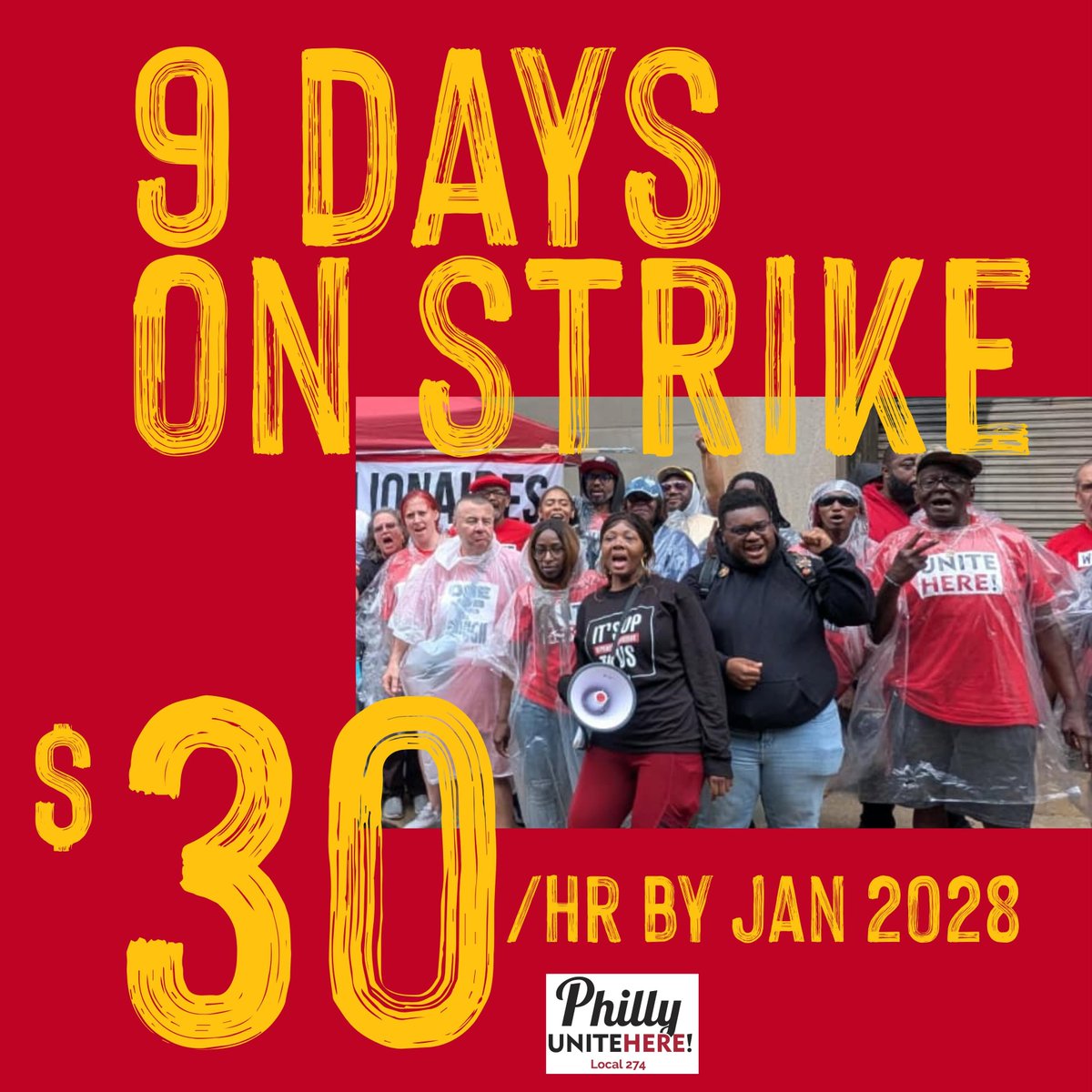 unitehere's tweet photo. After 9 days on strike, the Sheraton Downtown joins six other union hotels in winning a minimum wage of $30 for non-tipped workers by 2028 💪 #OneJobShouldBeEnough https://t.co/Ywp4KWxTtT