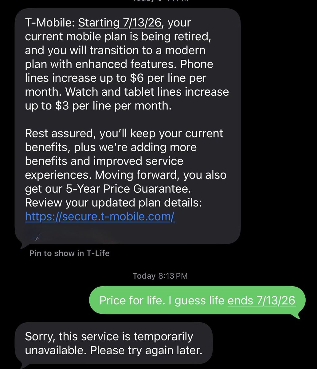 idoforensics's tweet photo. @TMobile #pricehike #priceforlife https://t.co/pYH0pr9zlG