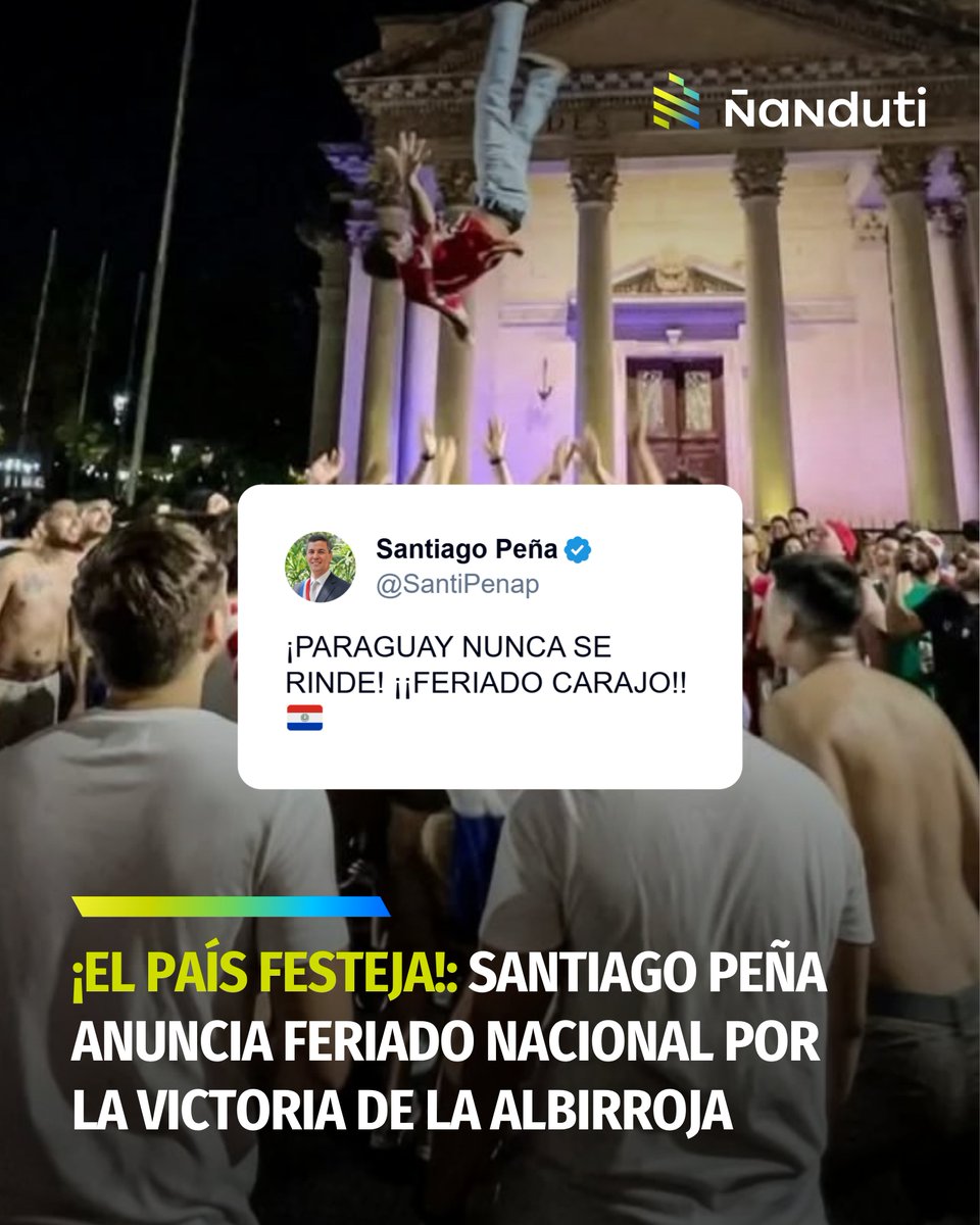 nanduti's tweet photo. Confirmado: ¡Hay feriado nacional! ✍️🇵🇾

📌 Tras la publicación a X del presidente Santiago Peña, el vocero del Gobierno, Guillermo Grance, confirmó a la prensa que este martes 30 de junio será feriado nacional.

⚠️ La aclaración se dio en medio de la confusión generada por la circulación de falsos comunicados en redes sociales en los que, supuestamente, se decretaba el feriado de mañana.

#Ñanduti l #LaGranJugadaMundial l @rockandpop955