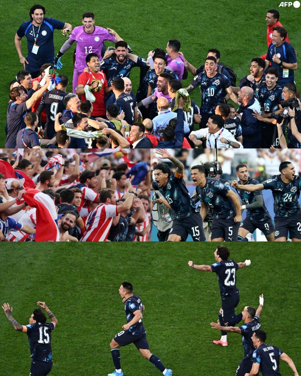 InvictosSomos's tweet photo. Estados Unidos los bailó y paseó en la primera jornada. Recibieron la tarjeta roja más increíble de la historia ante Turquía. Derrotaron a los turcos jugando con 10 hombres por más de 45 minutos. Sumaron en un partido tenso ante Australia. Y hoy ELIMINARON a Alemania tras vencerlos en penales (algo que nadie había logrado en toda la historia de las Copas del Mundo). 

Cualquier otro equipo, con todo esto en contra, ya estaría eliminado y viendo el torneo por TV. Pero ellos son la Selección de Paraguay, señoras y señores. Y un verdadero paraguayo NUNCA se rinde. 

De sufrir una goleada en la jornada inaugural, a echar a los alemanes y meterse entre las 16 mejores selecciones del planeta. Solo ellos podrían lograr algo así. 

LOS HUEVOS DE LA ALBIRROJA.