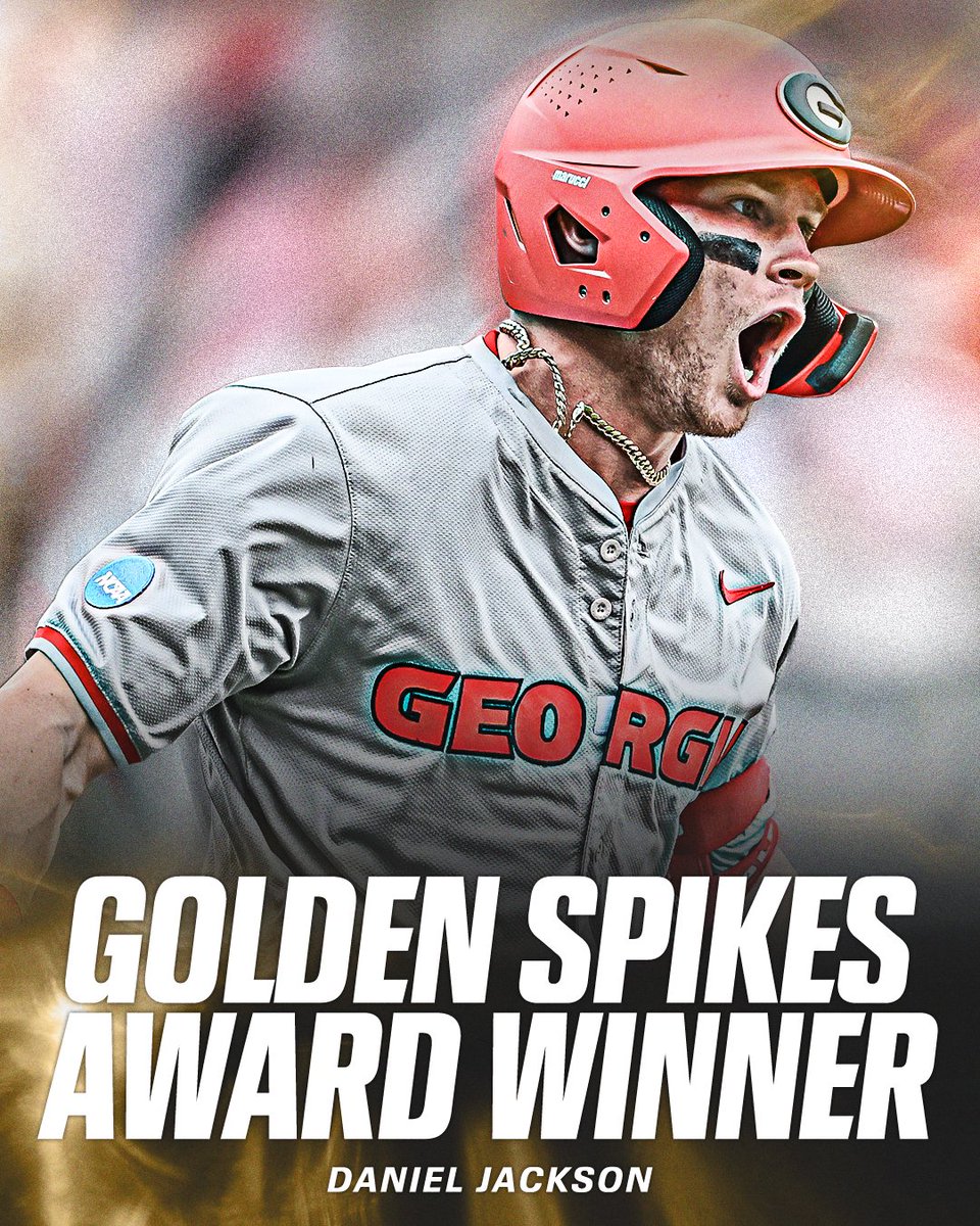 SECNetwork's tweet photo. THE BEST PLAYER IN COLLEGE BASEBALL.

Georgia's Daniel Jackson is named the Golden Spikes Award winner 🏆 https://t.co/0khDGg7RIi