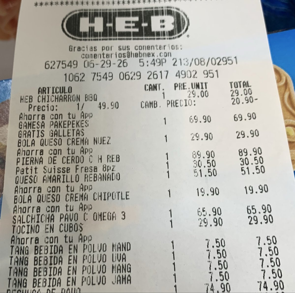 Patoscruz's tweet photo. @HEB_mexico @Profeco en su sucursal Contry mencionan sus colaboradores que el descuento en el Jamón solo es en línea, lo cual no aparece limitado en la app y en lugar de respetar el precio me piden cancelar la compra y  que la realice en línea, cuando no es limitativa la compra https://t.co/yd9Kd5oXYi