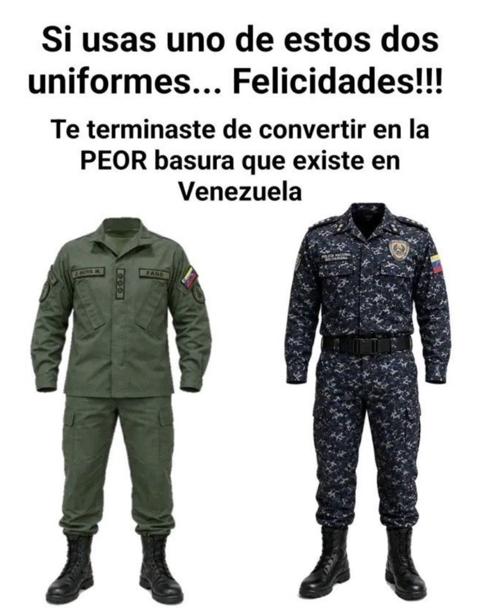 jonalwest's tweet photo. Las Peores Escorias en Venezuela son los que usan estos uniformes @CCPEANZ @VENEZUELA_HOOY https://t.co/qgnQi2eDAw