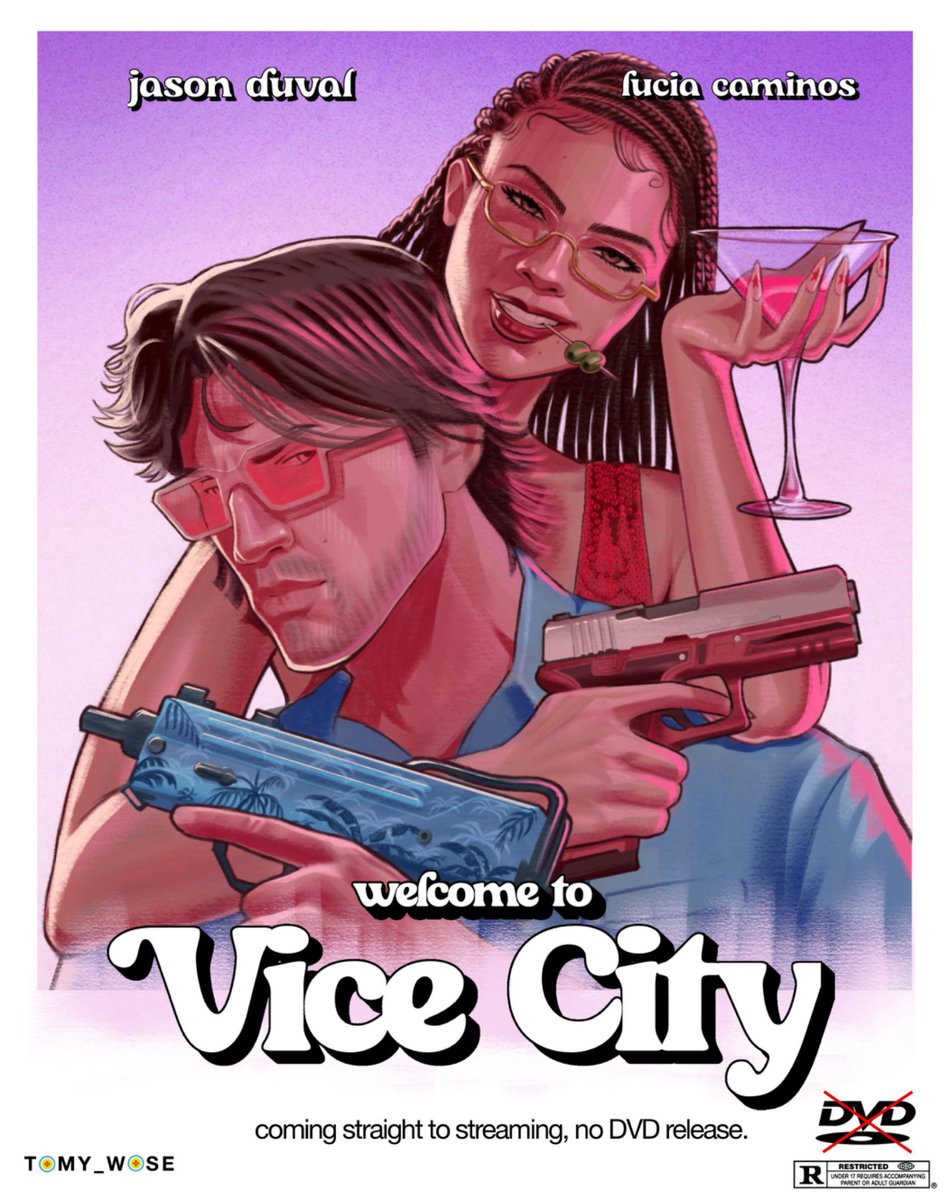 GTAVI_Countdown's tweet photo. GTA 6 fan art - movie poster style 🔥

Credit to @tomy_wose (Not AI) https://t.co/UVL9hTL0cR